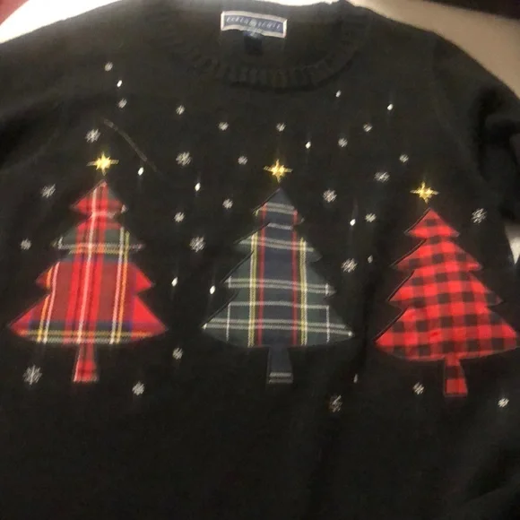 NWT Karen Scott long sleeve Christmas trees sweater-M - Picture 3 of 12